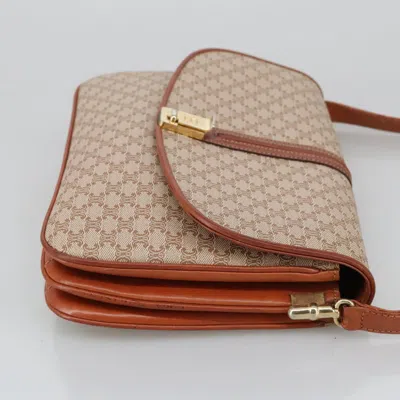 Pre-owned Celine Céline Triomphe Vintage Beige Canvas Shoulder Bag () In Sand