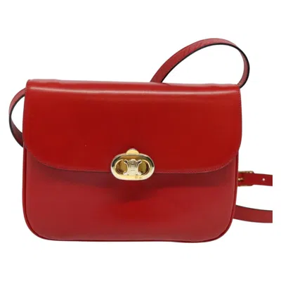 Pre-owned Celine Céline Vintage Red Leather Shoulder Bag ()