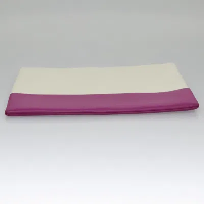 Pre-owned Celine Céline White Leather Clutch Bag ()