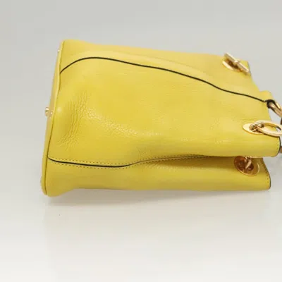 Pre-owned Celine Céline Yellow Leather Shoulder Bag ()