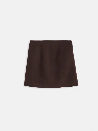 Alex Mill Naomi Mini Skirt In Doubleface Wool In Brown