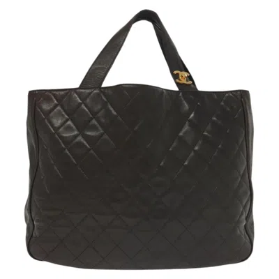 Pre-owned Chanel Brown,gold Leather Tote Bag () In Multi