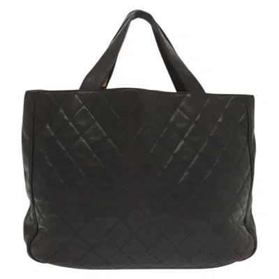 Pre-owned Chanel Brown,gold Leather Tote Bag () In Multi
