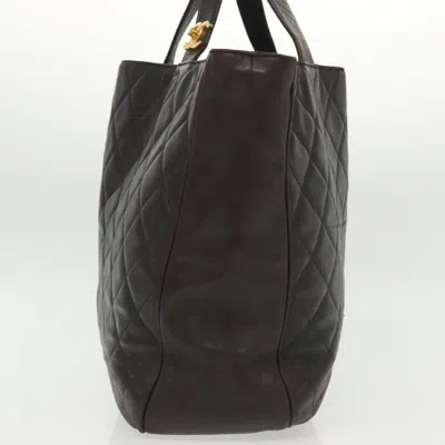 Pre-owned Chanel Brown,gold Leather Tote Bag () In Multi