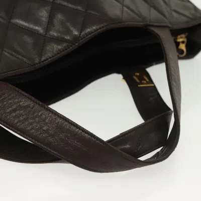 Pre-owned Chanel Brown,gold Leather Tote Bag () In Multi