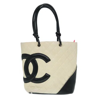 Pre-owned Chanel Cambon Line Beige Leather Tote Bag () In Sand