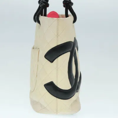 Pre-owned Chanel Cambon Line Beige Leather Tote Bag () In Sand