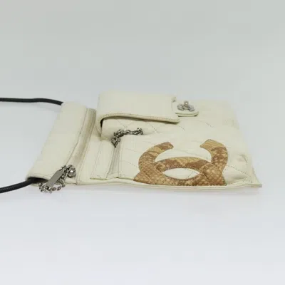 Pre-owned Chanel Cambon White Leather Shoulder Bag ()