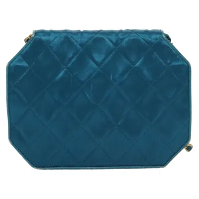 Pre-owned Chanel Cc Blue Silk Shoulder Bag ()