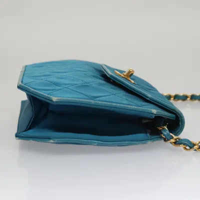 Pre-owned Chanel Cc Blue Silk Shoulder Bag ()