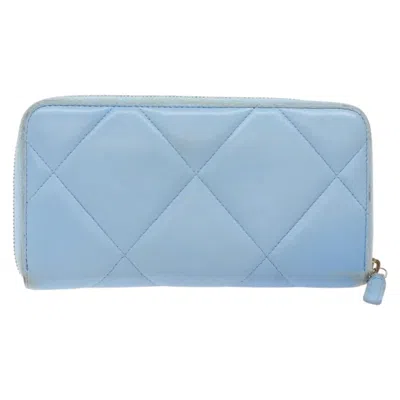 Pre-owned Chanel 19 Blue Leather Wallet  ()
