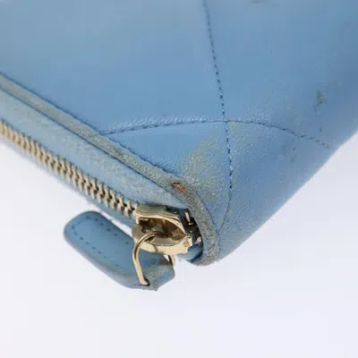Pre-owned Chanel 19 Blue Leather Wallet  ()