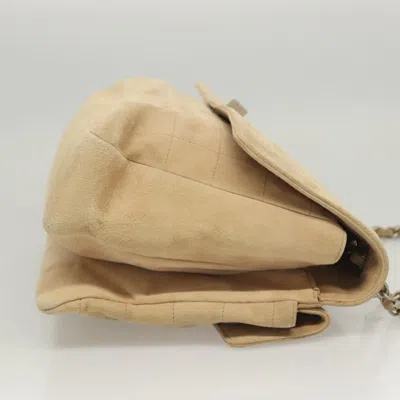 Pre-owned Chanel Chocolate Bar Beige Suede Shoulder Bag () In Sand