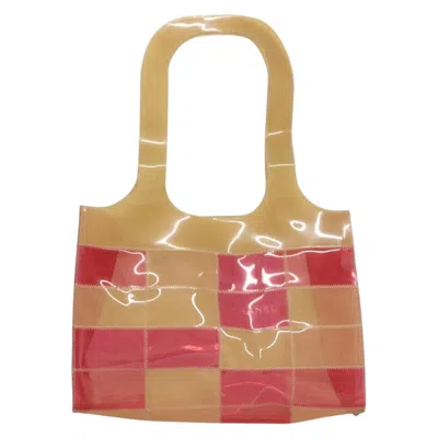 Pre-owned Chanel Chocolate Bar Beige Vinyl Tote Bag () In Sand