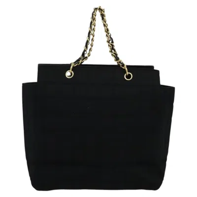 Pre-owned Chanel Chocolate Bar Black Cotton Tote Bag ()