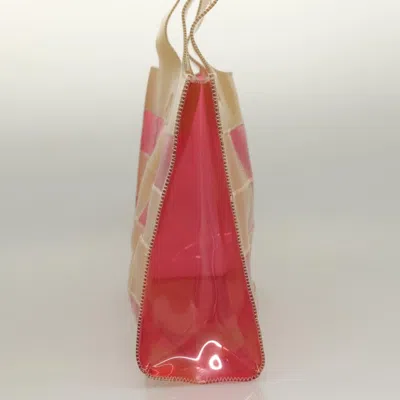 Pre-owned Chanel Chocolate Bar Beige Vinyl Tote Bag () In Sand