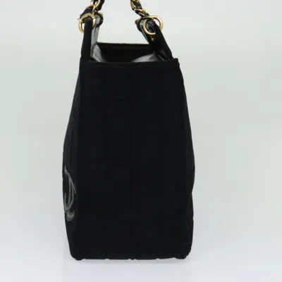 Pre-owned Chanel Chocolate Bar Black Cotton Tote Bag ()