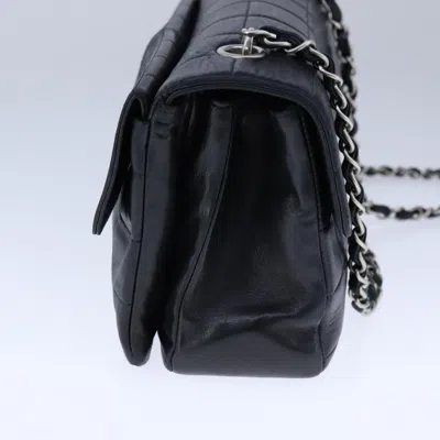 Pre-owned Chanel Chocolate Bar Black Leather Shoulder Bag ()