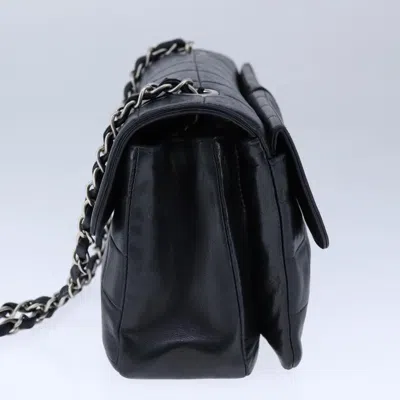 Pre-owned Chanel Chocolate Bar Black Leather Shoulder Bag ()