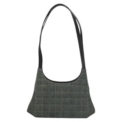 Pre-owned Chanel Chocolate Bar Blue Canvas Shoulder Bag ()