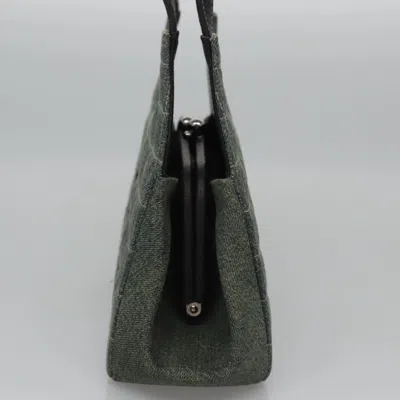 Pre-owned Chanel Chocolate Bar Blue Canvas Shoulder Bag ()