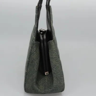 Pre-owned Chanel Chocolate Bar Blue Canvas Shoulder Bag ()