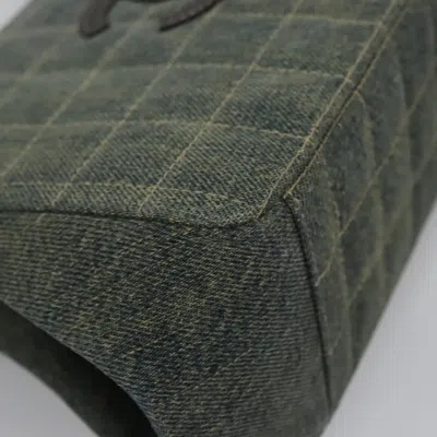 Pre-owned Chanel Chocolate Bar Blue Canvas Shoulder Bag ()