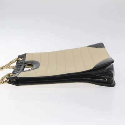 Pre-owned Chanel Chocolate Bar White Leather Tote Bag ()