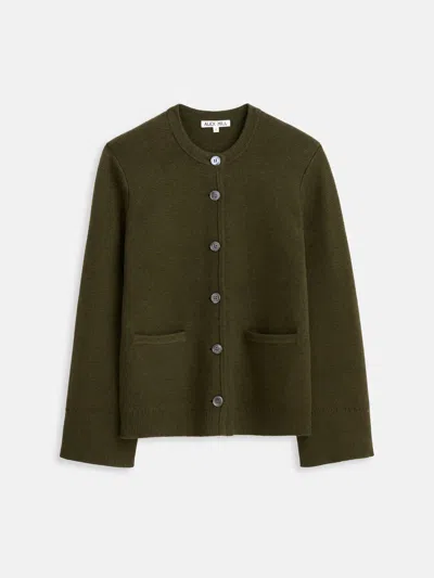 Alex Mill Provence Sweater Jacket In Cotton Cashmere In Green