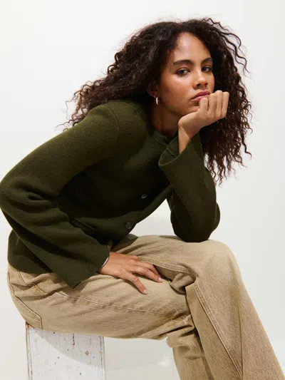 Alex Mill Provence Sweater Jacket In Cotton Cashmere In Green