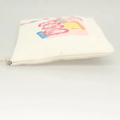 Pre-owned Chanel Coco Cuba White Canvas Clutch Bag ()