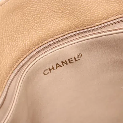 Pre-owned Chanel Coco Mark Beige Leather Tote Bag () In Sand
