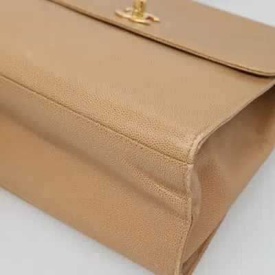 Pre-owned Chanel Coco Mark Beige Leather Shoulder Bag () In Sand