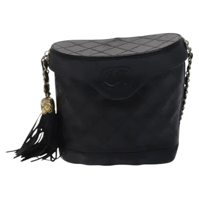 Pre-owned Chanel Coco Mark Black Leather Shoulder Bag ()