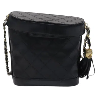 Pre-owned Chanel Coco Mark Black Leather Shoulder Bag ()