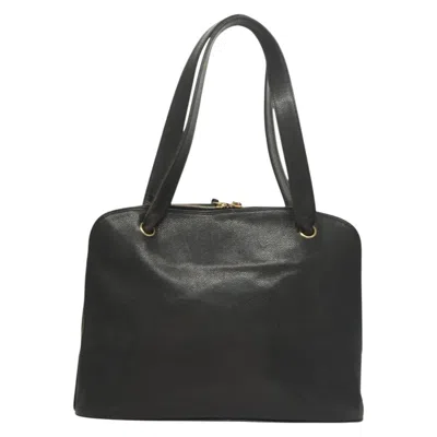 Pre-owned Chanel Coco Mark Black Leather Tote Bag ()