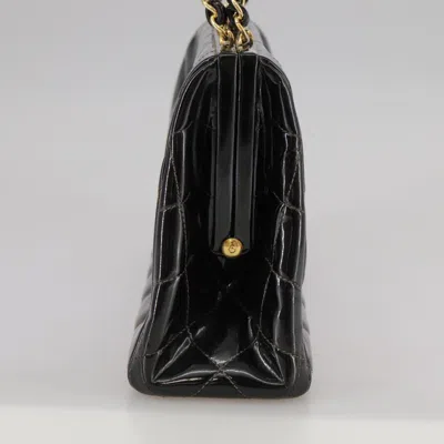 Pre-owned Chanel Coco Mark Black Patent Leather Shoulder Bag ()