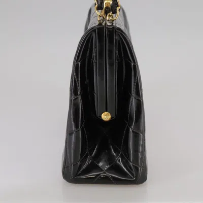 Pre-owned Chanel Coco Mark Black Patent Leather Shoulder Bag ()