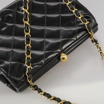 Pre-owned Chanel Coco Mark Black Patent Leather Shoulder Bag ()