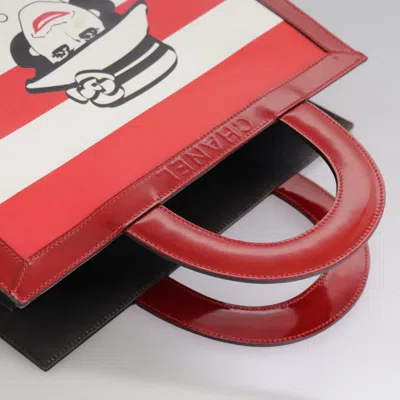 Pre-owned Chanel Coco Mark Red Leather Tote Bag ()