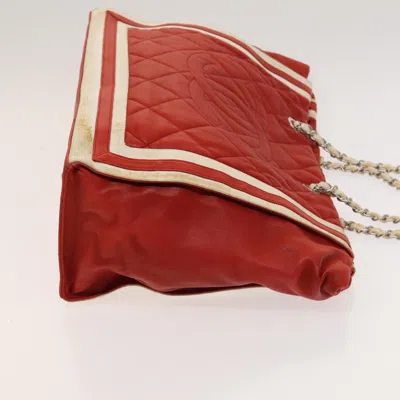 Pre-owned Chanel Coco Mark Red Leather Tote Bag ()