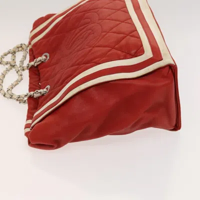Pre-owned Chanel Coco Mark Red Leather Tote Bag ()
