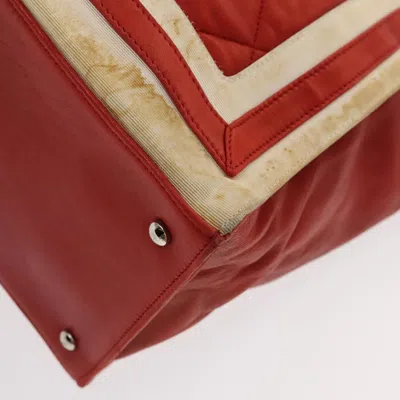 Pre-owned Chanel Coco Mark Red Leather Tote Bag ()