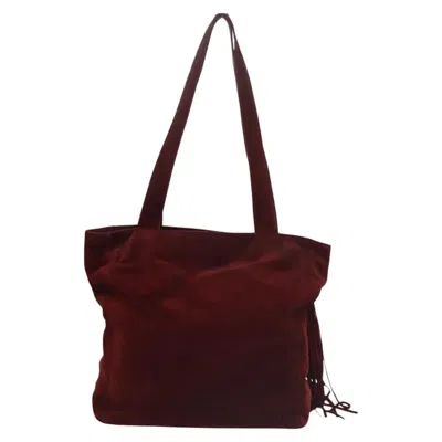 Pre-owned Chanel Coco Mark Red Suede Shoulder Bag ()