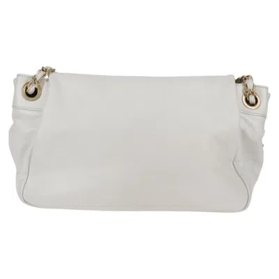 Pre-owned Chanel Coco Mark White Leather Shoulder Bag ()