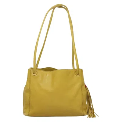 Pre-owned Chanel Coco Mark Yellow Leather Shoulder Bag ()