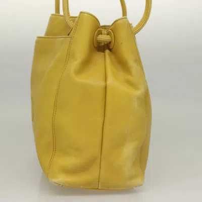 Pre-owned Chanel Coco Mark Yellow Leather Shoulder Bag ()