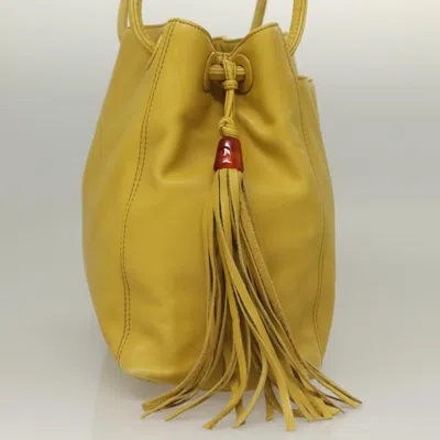 Pre-owned Chanel Coco Mark Yellow Leather Shoulder Bag ()
