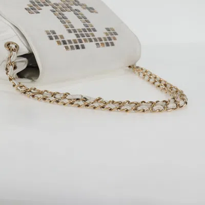 Pre-owned Chanel Coco Mark White Leather Shoulder Bag ()