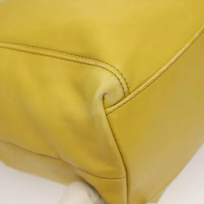 Pre-owned Chanel Coco Mark Yellow Leather Shoulder Bag ()